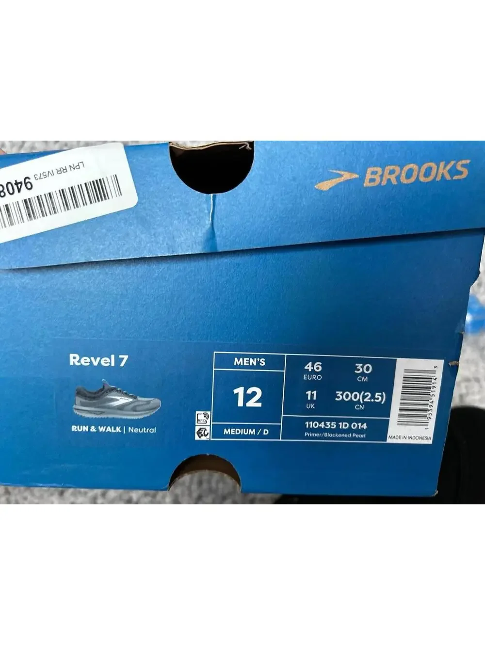Brooks Revel 7 Running Shoes Mens 12 Gray Black Neutral Run Walk Preowned